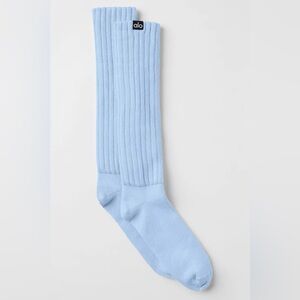 NWT ALO Yoga Seashell Blue Scrunch Sock